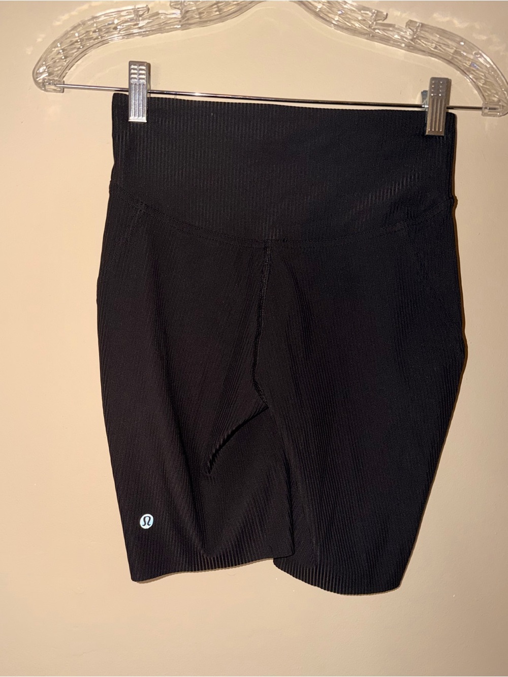 lululemon athletica Black High-Rise Ribbed Bike Shorts